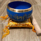 Charming Perfections EMBOSSED BUDDHA TIBETAN SINGING BOWL BLUE - Blue