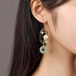 Elegant Green Jade Earrings Pure Natural Stone Crystal