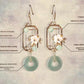 Elegant Green Jade Earrings Pure Natural Stone Crystal