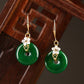 Elegant Green Emerald & Shell Flower Earrings