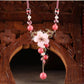 Elegant Pink Tourmaline Flower Necklace