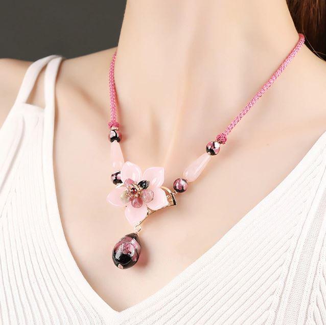 Elegant Pink Jade Necklace