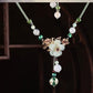 Elegant Green Agate Flower Necklace