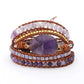 Amethyst Stone Wrap Leather Bracelet