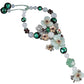 Jade & Agate Flower Fairy Bracelet Ring with Garnet