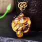 Natural Yellow Tiger Eye Stone Handmade Pendant Tiger Head