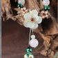 Elegant Green Agate Flower Necklace