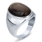 Semi Precious Stone Ring for Men Stainless Steel