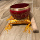 Charming Perfections EMBOSSED BUDDHA TIBETAN SINGING BOWL SET RED - Red