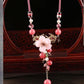 Elegant Pink Tourmaline Flower Necklace