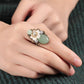 Oval Jade Shell Flower Ring