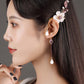 Fairy Long Tassel One Ear Amethyst Pink Flower Earring