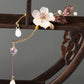 Fairy Long Tassel One Ear Amethyst Pink Flower Earring