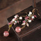 Pink Tourmaline Strawberry Crystal Earrings