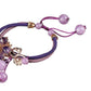 Fairy Amethyst Crystal Stone Charms Adjustable Bead Bracelet