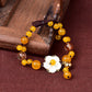 Daisy Flower Shell Yellow Agate Crystal Stone Bracelet