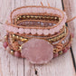 Rose Quartz Leather Wrap Bracelet