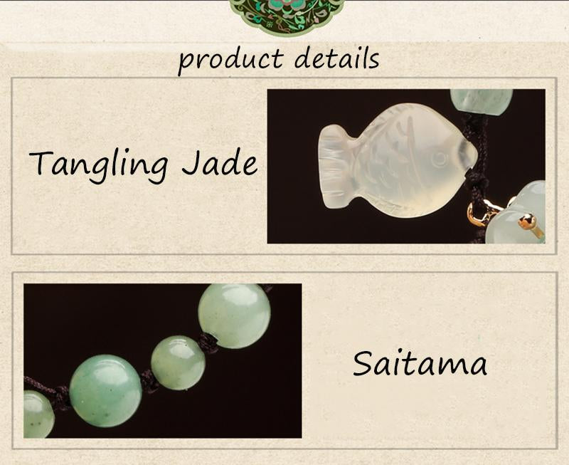 Jade Flower & Fish Lucky Bracelet