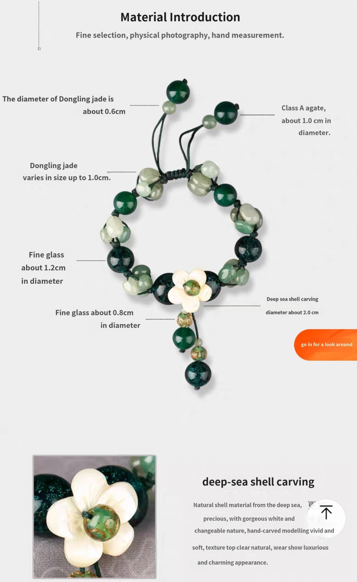 Genuine A+ Jade and Agate Flower bracelet