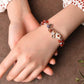 Vintage Handmade Garnet Inspirational Flowers Braided Bracelet - Garnet