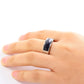 Slim Semi Precious Stone Ring for Men Stainless Steel