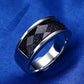 Slim Semi Precious Stone Ring for Men Stainless Steel