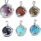 Natural Stone Pendants Silver Plated Dragon Charm Necklace