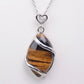 Natural Stone Pendant Necklace Horse Eye Shape Jewelry