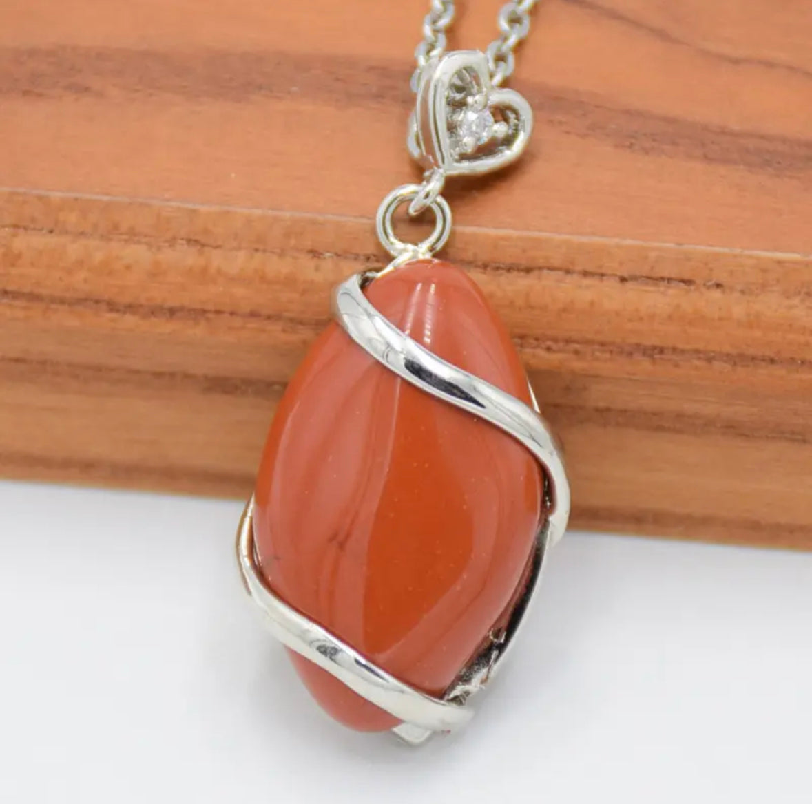 Natural Stone Pendant Necklace Horse Eye Shape Jewelry