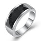 Slim Semi Precious Stone Ring for Men Stainless Steel