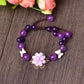 Purple Chalcedony Crystal Bracelet Retro Style