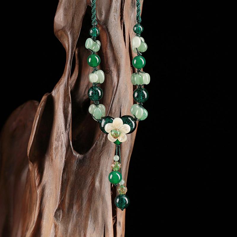 Charming Perfections High Quality Natural Green Jade Emerald Flower necklace Jewelry with wooden art background Pure Natural Stone Crystal Beauty Jewelry. Perfect for Birthday Gifts, Anniversary, Black Friday, Christmas, or any Occasion. Perfect Present for a Loved one. Fashion and Style. Very Fashionable for that special someone.