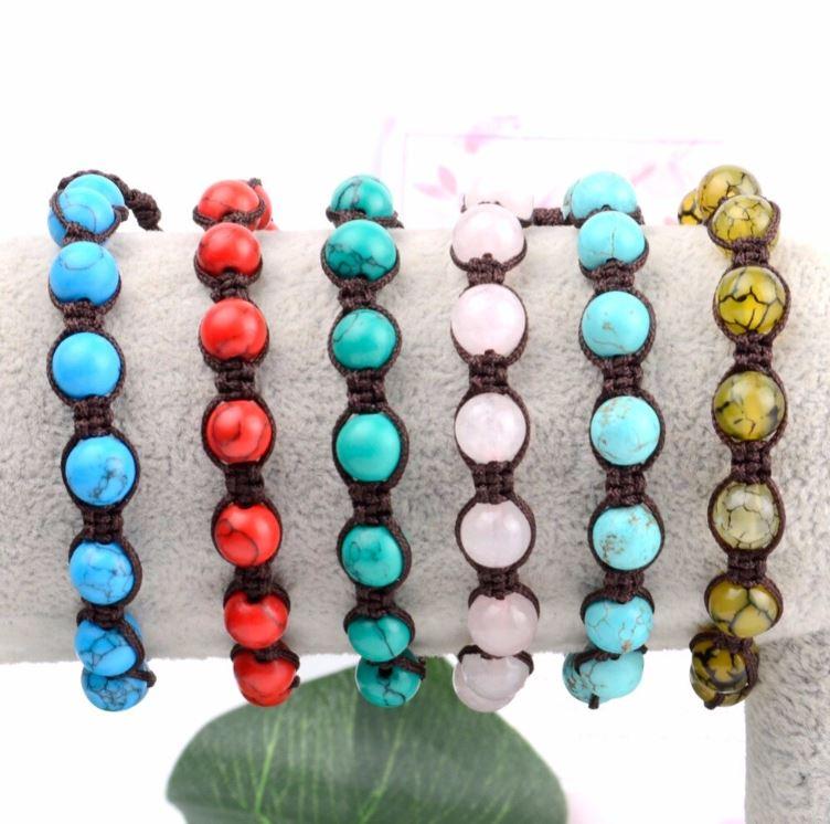 Natural Stone Beaded Braided Bracelets More Colors