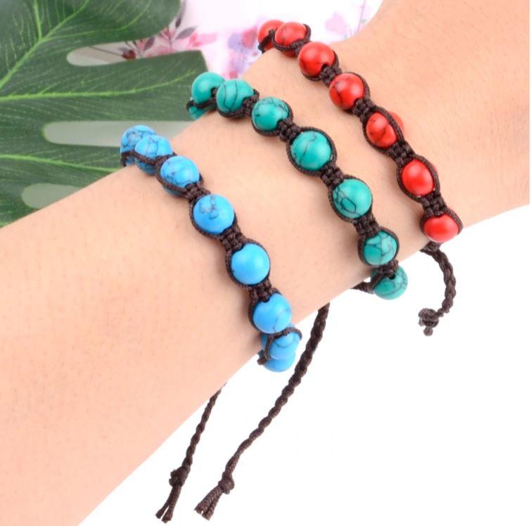 Natural Stone Beaded Braided Bracelets More Colors