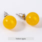 Stud Earrings Natural Crystal Stone Women Handmade Stainless Steel Earrings