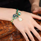 Charming Perfections High Quality Natural Green Jade Rabbit bracelet Jewelry on wrist with wooden art background Pure Natural Stone Crystal Beauty Jewelry. Perfect for Birthday Gifts, Anniversary, Black Friday, Christmas, or any Occasion. Perfect Present for a Loved one. Fashion and Style. Very Fashionable for that special someone.