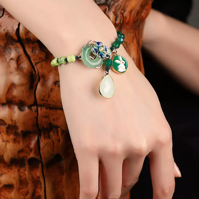 High quality Tibetan silver hollow inlaid jade bracelet | eBay