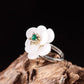 Charming Perfections High Quality Natural Green Agate Glass flower Ring Jewelry with wooden art background Pure Natural Stone Crystal Beauty Jewelry. Perfect for Birthday Gifts, Anniversary, Black Friday, Christmas, or any Occasion. Perfect Present for a Loved one. Fashion and Style. Very Fashionable for that special someone.