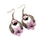 Charming Perfections Antique Purple Amethyst Flower Earrings Pure Natural Crystal Stone Jewelry with white background for Gift, Birthday, Anniversary, Wedding, Christmas Friendship and Holiday.