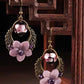 Charming Perfections Antique Purple Amethyst Flower Earrings Pure Natural Crystal Stone Jewelry hanging from art wood for Gift, Birthday, Anniversary, Wedding, Christmas Friendship and Holiday.