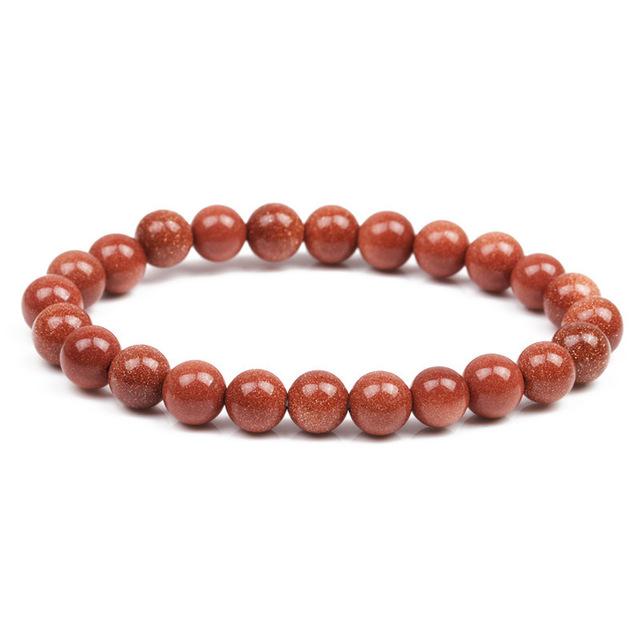 Charming Perfections Rusty Red Sandstone Chakra Natural Crystal Stone Stretch Bracelets 8mm Jewelry with White background for Gift, Birthday, Anniversary, Wedding, Christmas Friendship and Holiday.