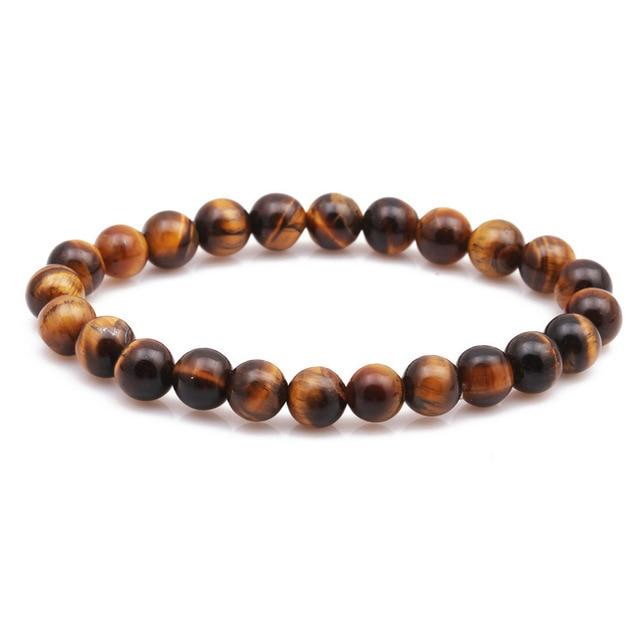 Charming Perfections Brown Tiger Eye Chakra Natural Crystal Stone Stretch Bracelets 8mm Jewelry with White background for Gift, Birthday, Anniversary, Wedding, Christmas Friendship and Holiday.