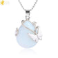 Natural Stone Water Drop Pendant Butterfly Flower