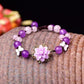 Purple Chalcedony Crystal Bracelet Retro Style