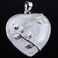 Natural Heart Silver Plated Flower Reiki Chakra Pendant