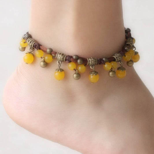 Natural Stones Handmade Elastic Beach Anklet More Colors