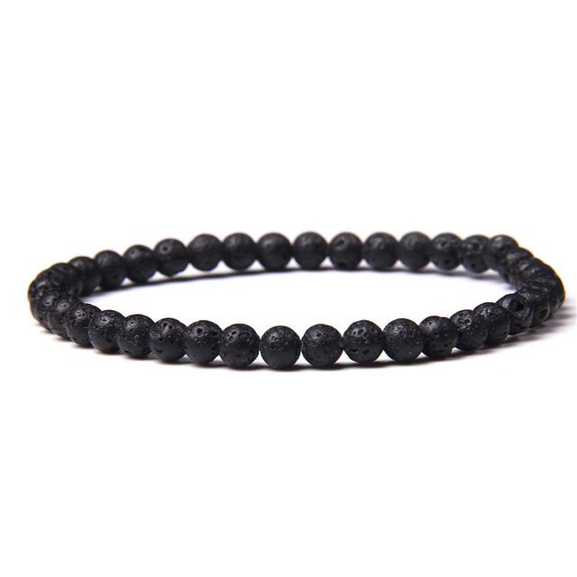 Lava Stone Natural Stone Crystal Bracelets Elastic Jewelry Yoga Meditation Reiki Chakra Friendship Gift