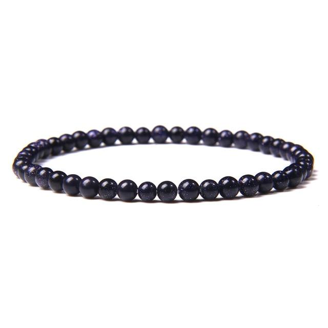 Blue Sandstone Natural Stone Crystal Bracelets Elastic Jewelry Yoga Meditation Reiki Chakra Friendship Gift