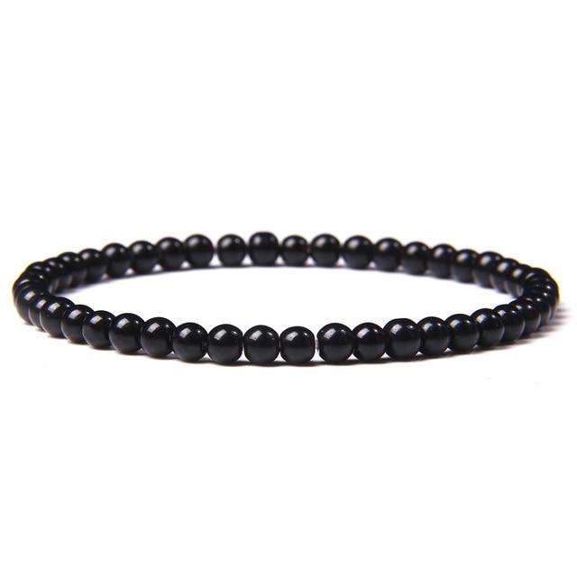 Black Onyx Natural Stone Crystal Bracelets Elastic Jewelry Yoga Meditation Reiki Chakra Friendship Gift