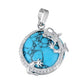 Natural Stone Pendants Silver Plated Dragon Charm Necklace